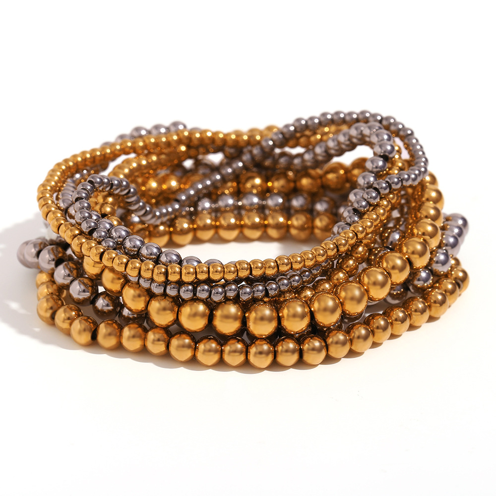 Crea - Bracelet de mode empilable métallique doré (4mm)