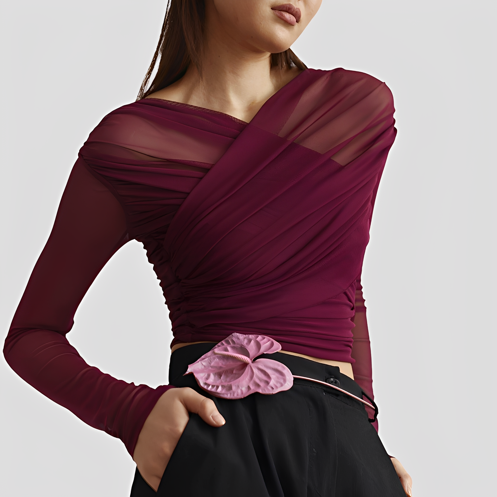 Cara - Élégante blouse avec manches longues plissées