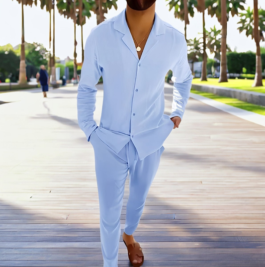 Joel - Ensemble décontracté à simple boutonnage en deux pièces pour hommes