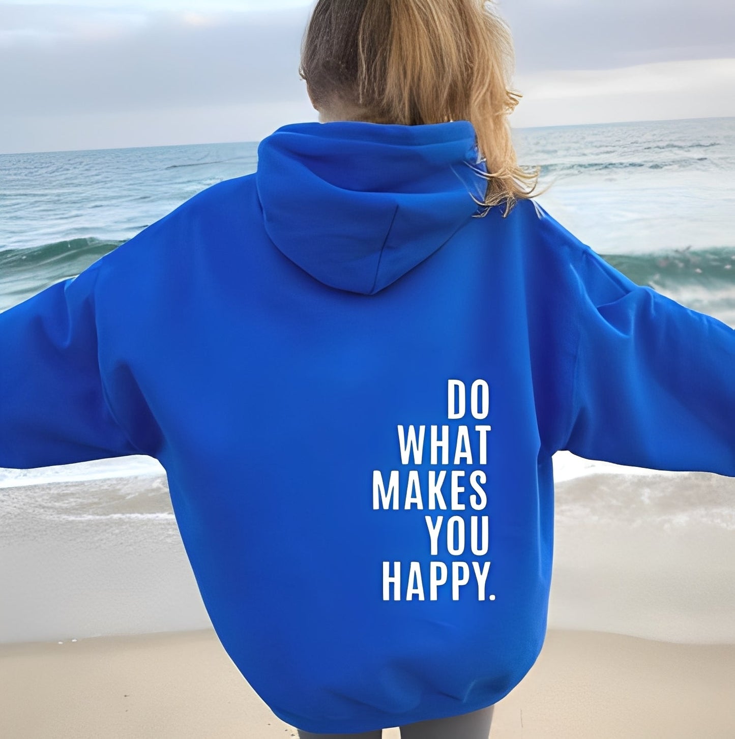 Adrienne - Stylish hooded sweatshirt with inscription for women
