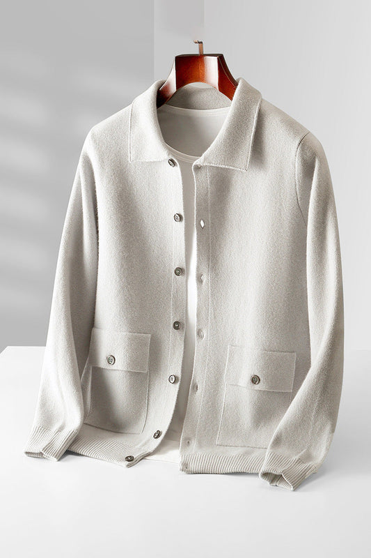 Herbert - Eleganter Strickjacke aus dichtem Maschenstoff mit Taschen für Herren