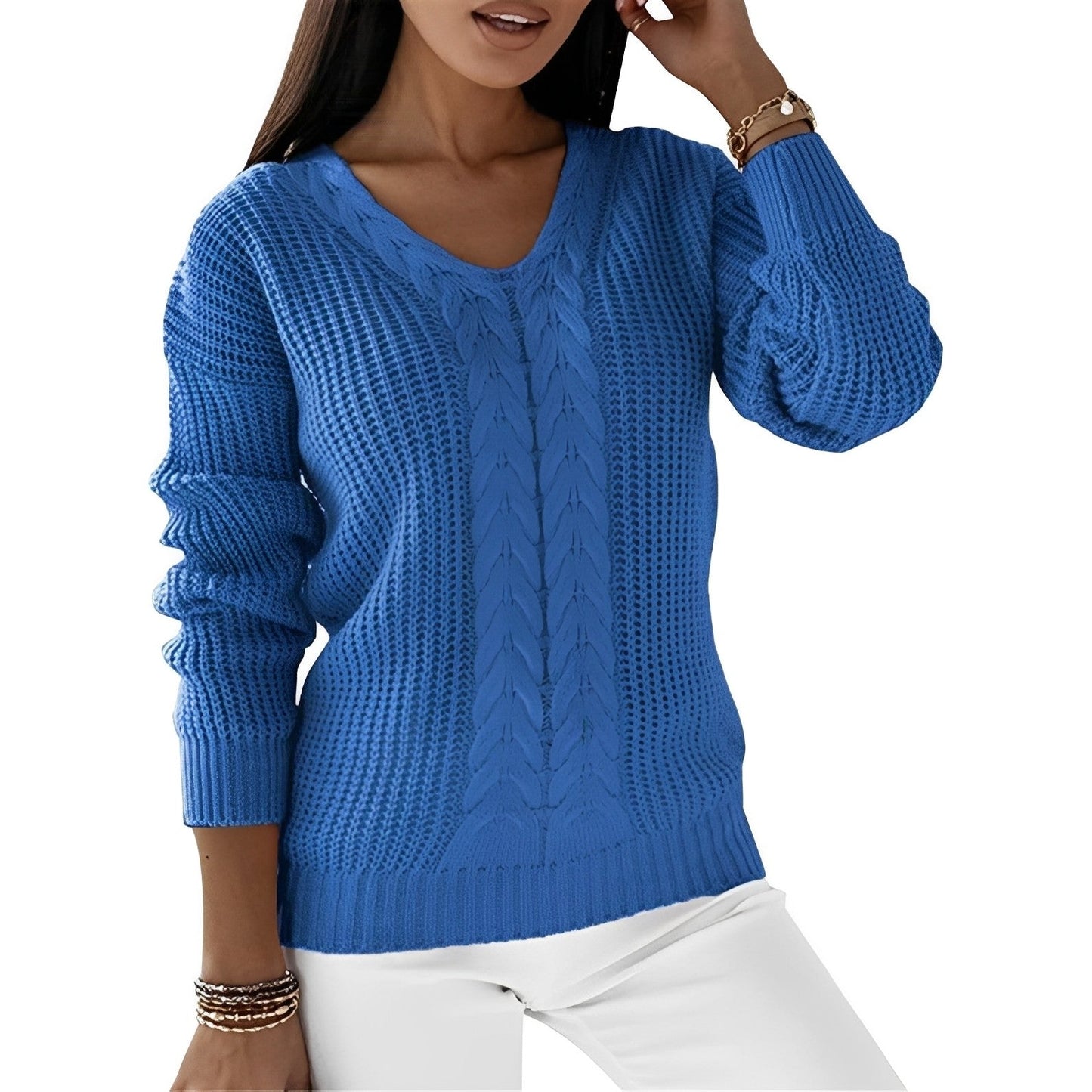 Georgia - Elegant women's sweater with V-neck