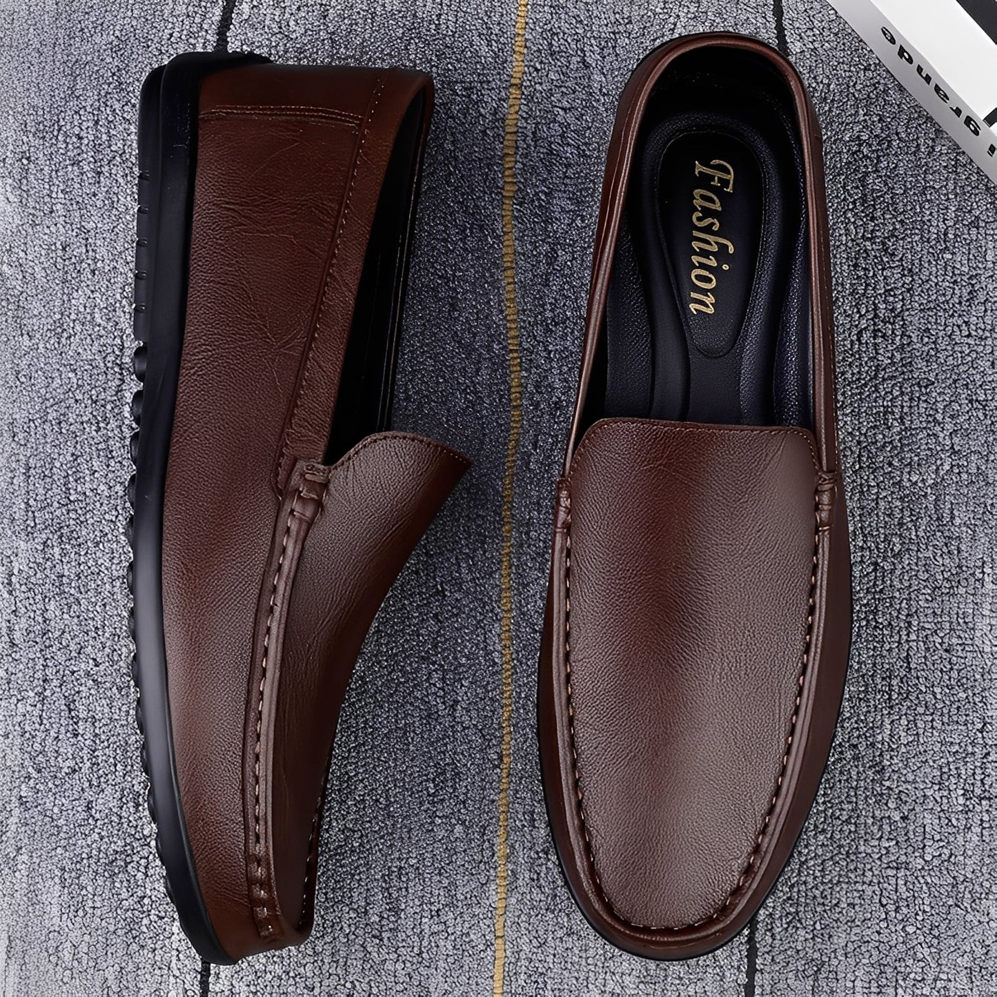 Seward - Mocassins en cuir pour hommes, décontractés et formels