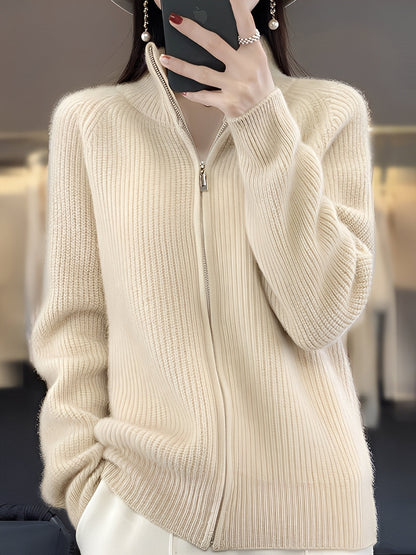 Brylee - Veste en laine moderne avec zip pour femmes