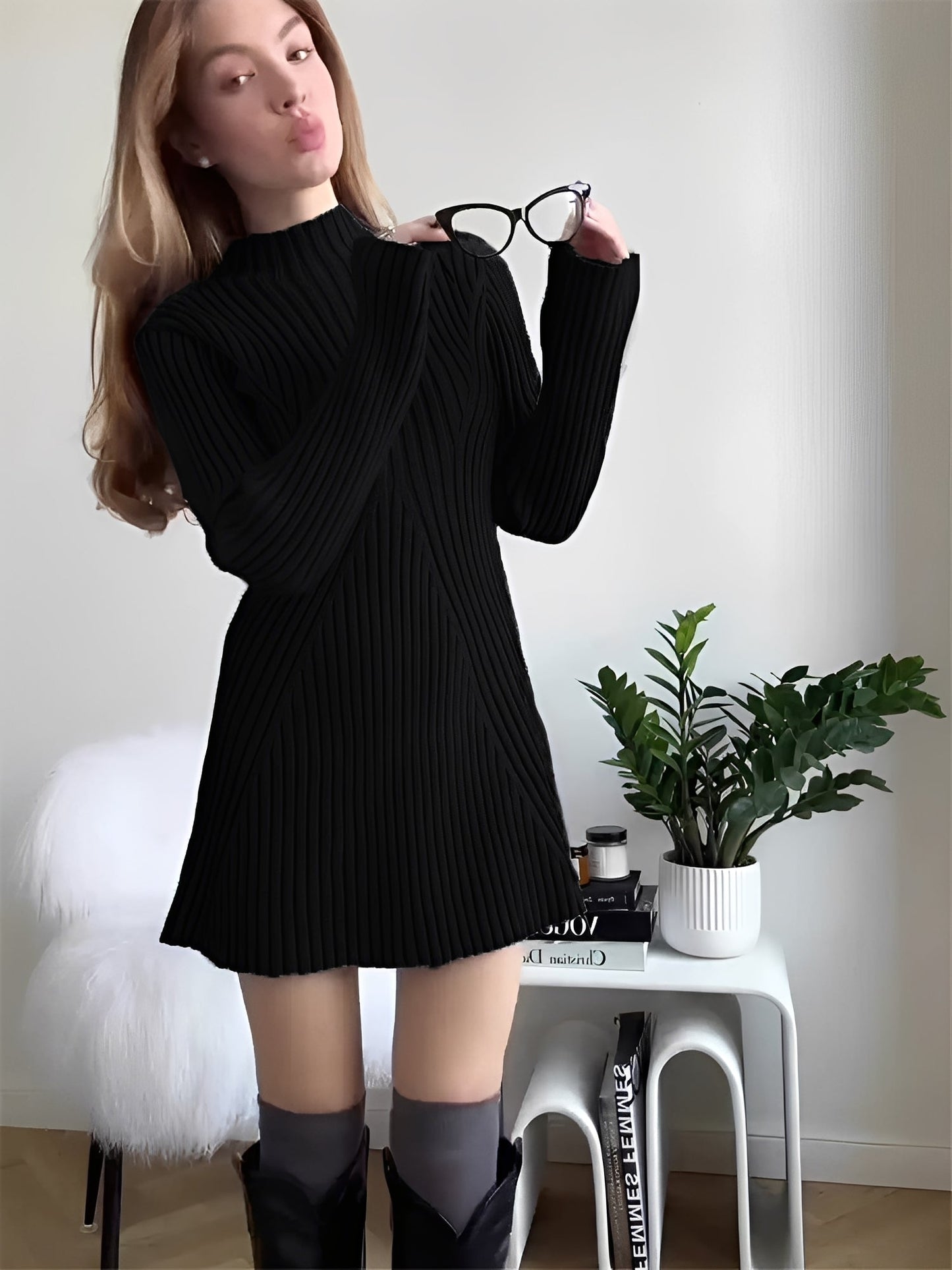 Jazmine - Jolie robe chaude à manches longues pour femmes