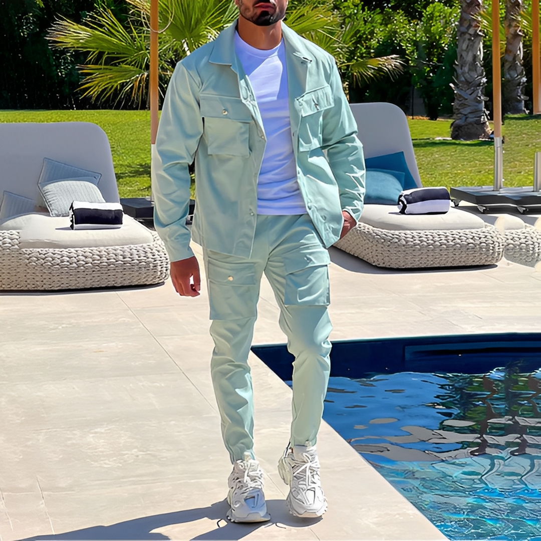 Arjay - Costume moderne pour homme en deux pièces avec cargo