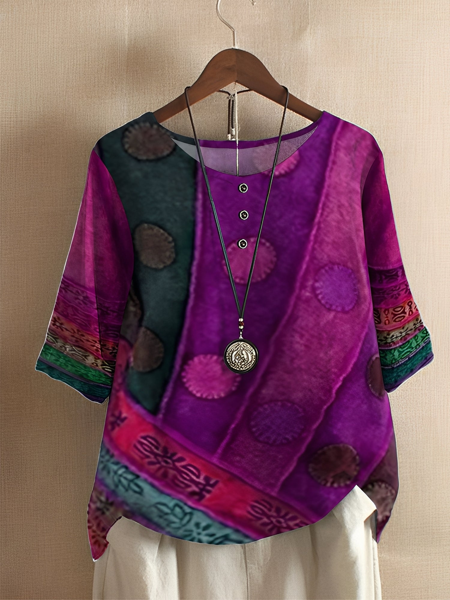 Hennie - Chemise imprimée, coupe ample pour femmes
