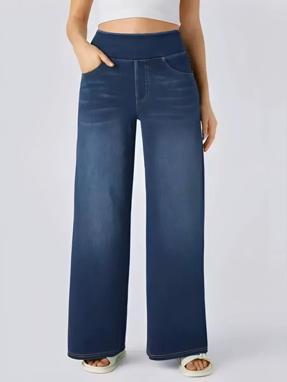 Miley - Pantalon droit extensible taille haute pour femmes