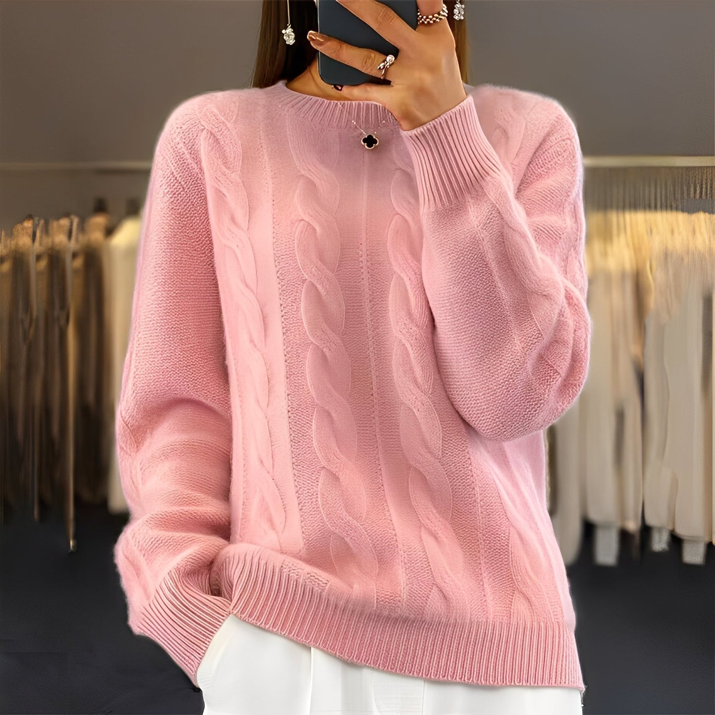 Theresa - Warm and classic wool sweater for women