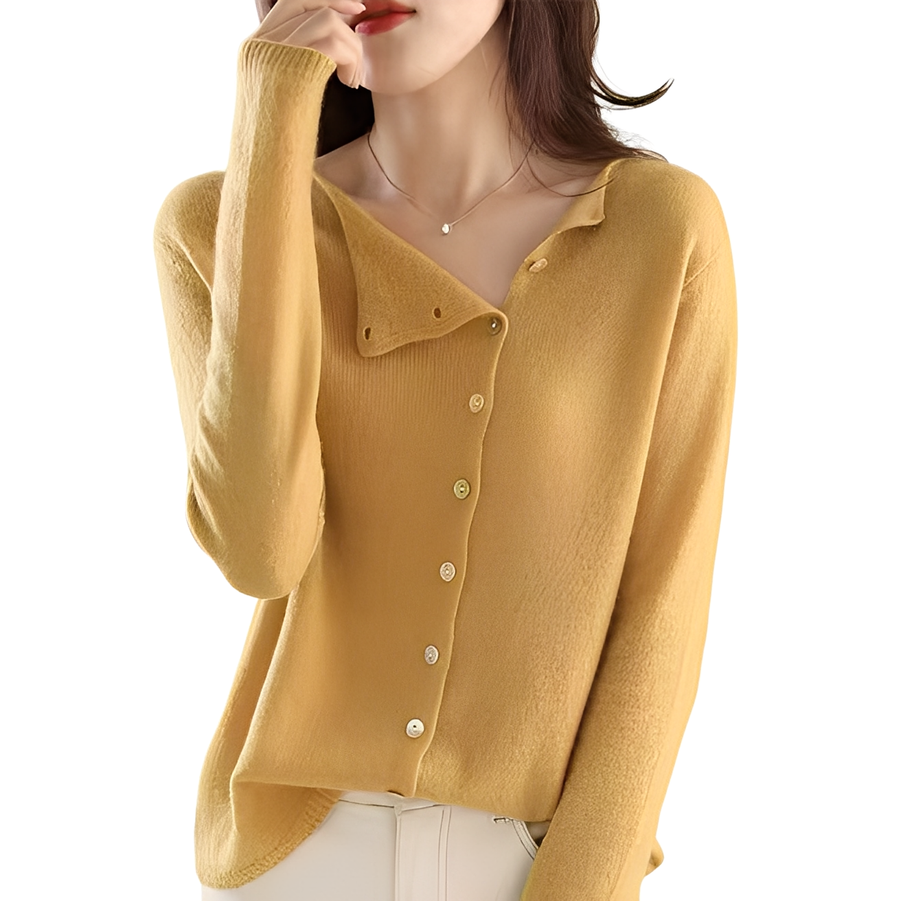 Joann - Elegant and light sweater with buttons for women