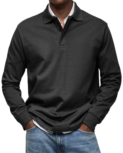 Dewey - Polo simple à manches longues pour hommes
