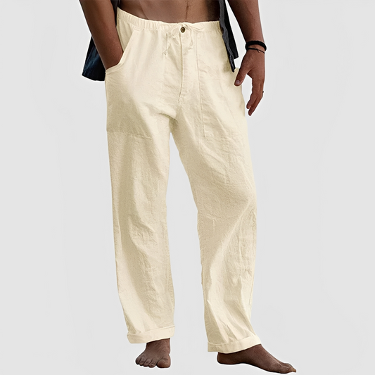 Jovan - Pantalon d'été relax à cordon pour homme