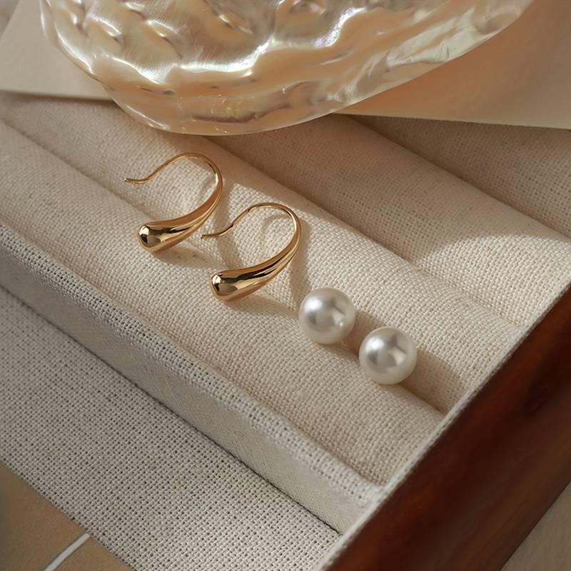 Boucle d'oreille goutte d'eau de perles - Boucle d'oreille goutte d'eau avec fermeture de perles