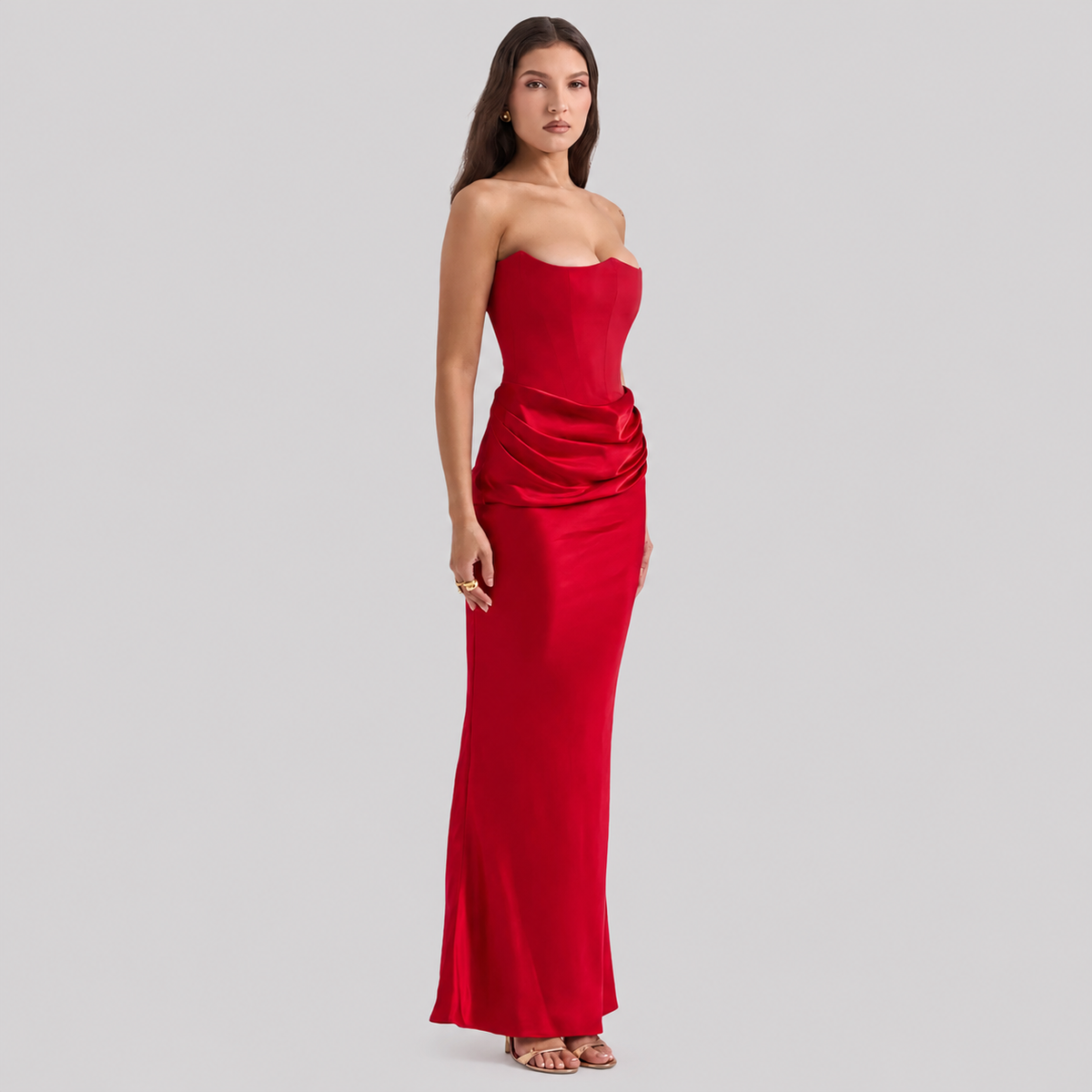 Elisabeth – Robe maxi élégante avec épaules nues pour femmes
