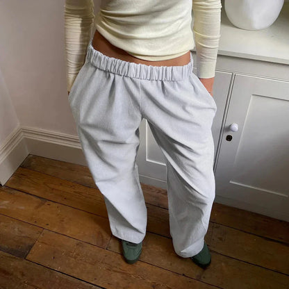 Elis – Pantalons Femme à Taille Haute et Jambe Large