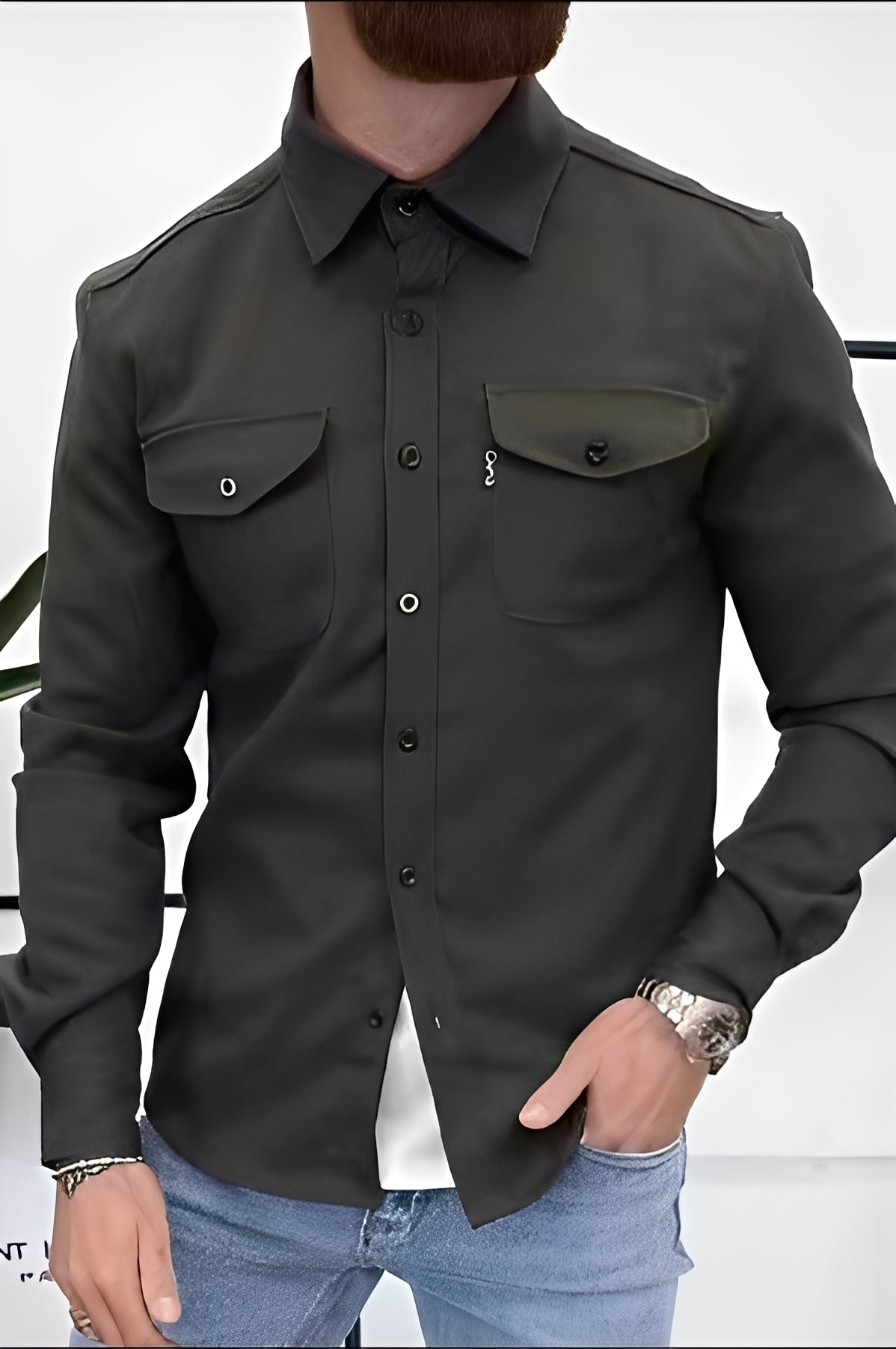 David - Chemise décontractée pour hommes avec poches