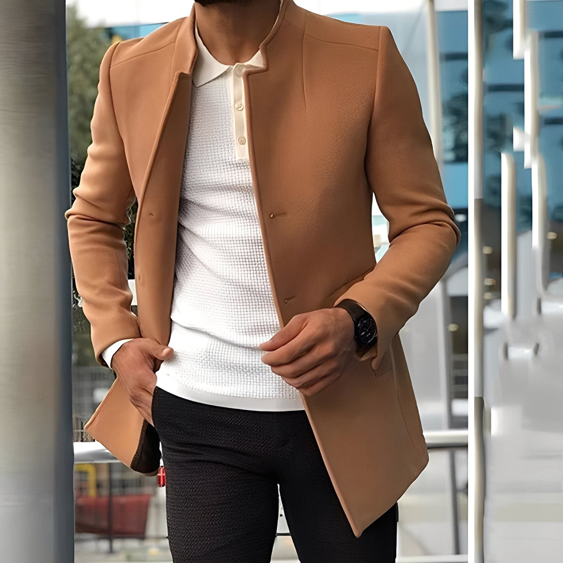 Jones - Manteau Slim-Fit Forme en Laine pour Hommes