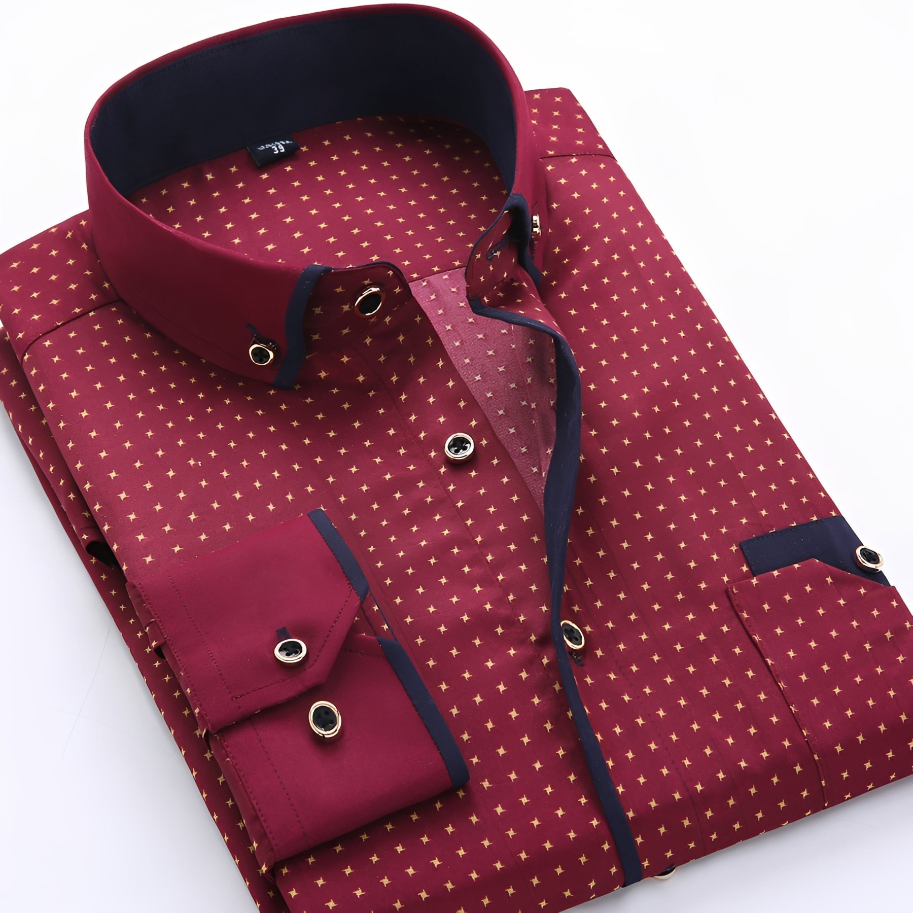 Nolhan - Chemise classique à manches longues pour hommes