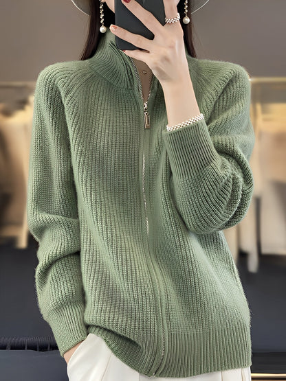 Brylee - Veste en laine moderne avec zip pour femmes