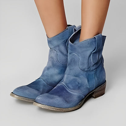 Adaline - Bottes cowboy vintage à petits talons pour femmes