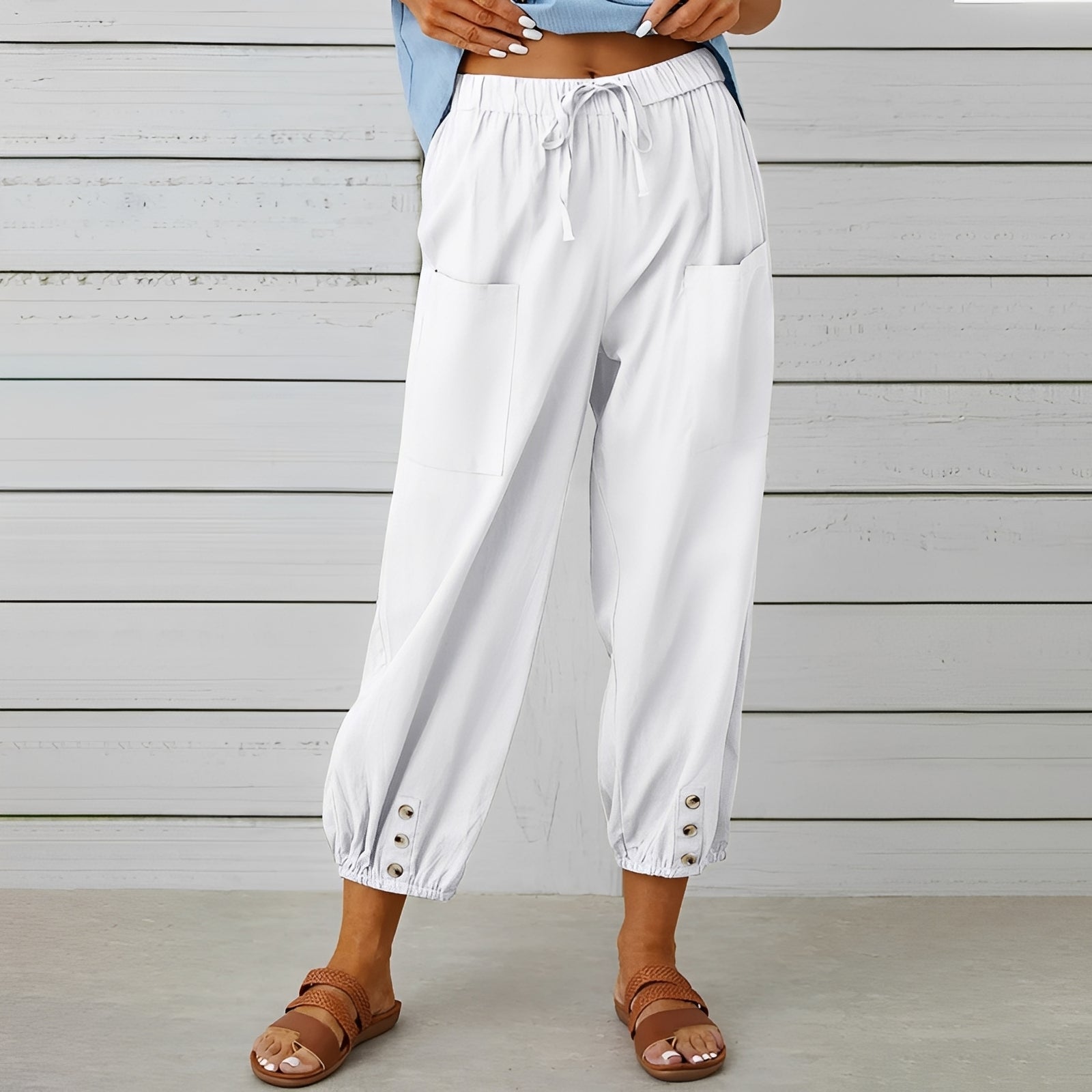Christa - Pantalon décontracté, ample et raccourci pour femmes