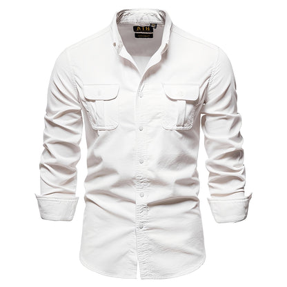 Colbert - Chemise à Manches Longues Simple pour Hommes