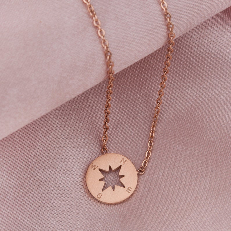 Runder Kompass - Collier de charme