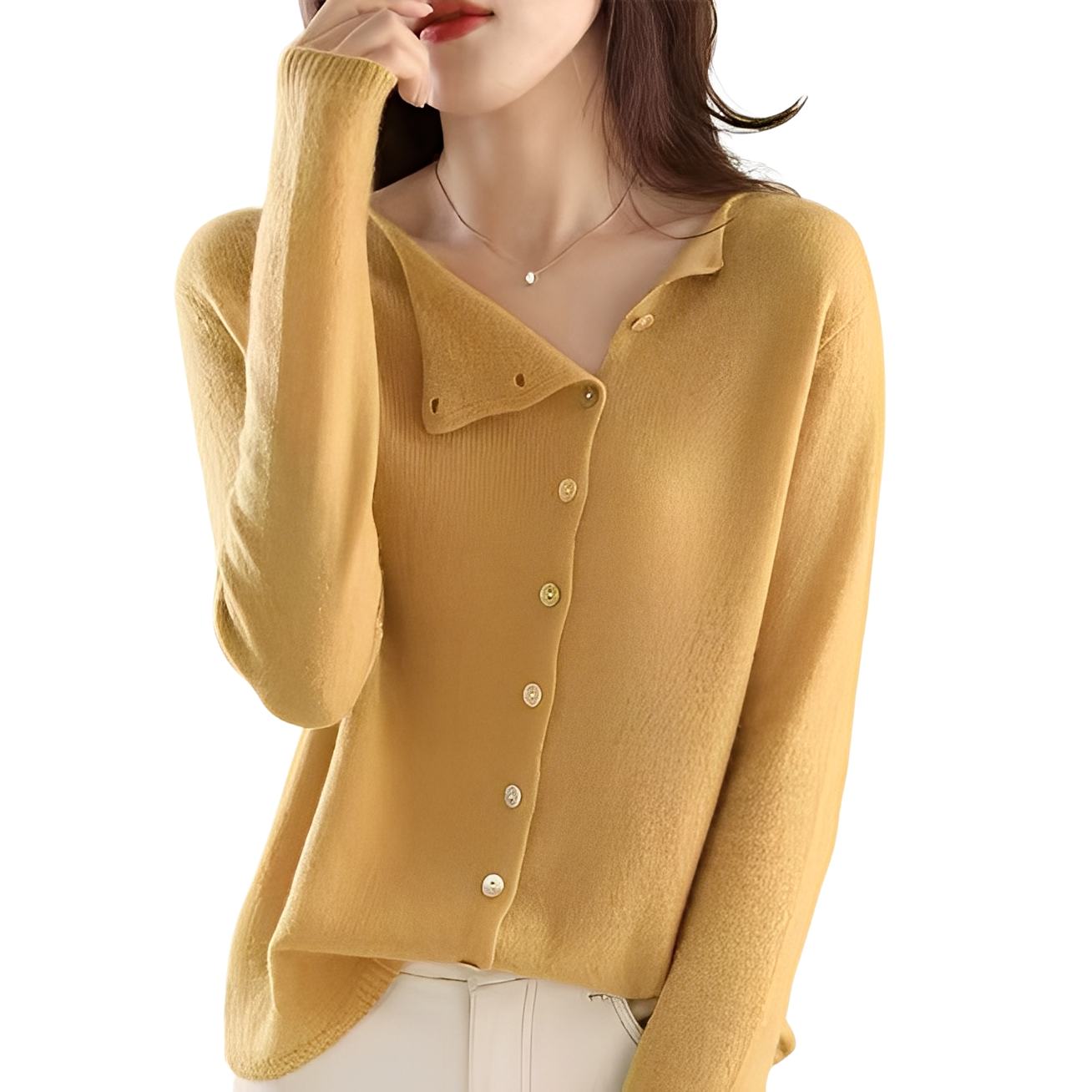 Bethanie - Gilet en laine à manches longues décontracté