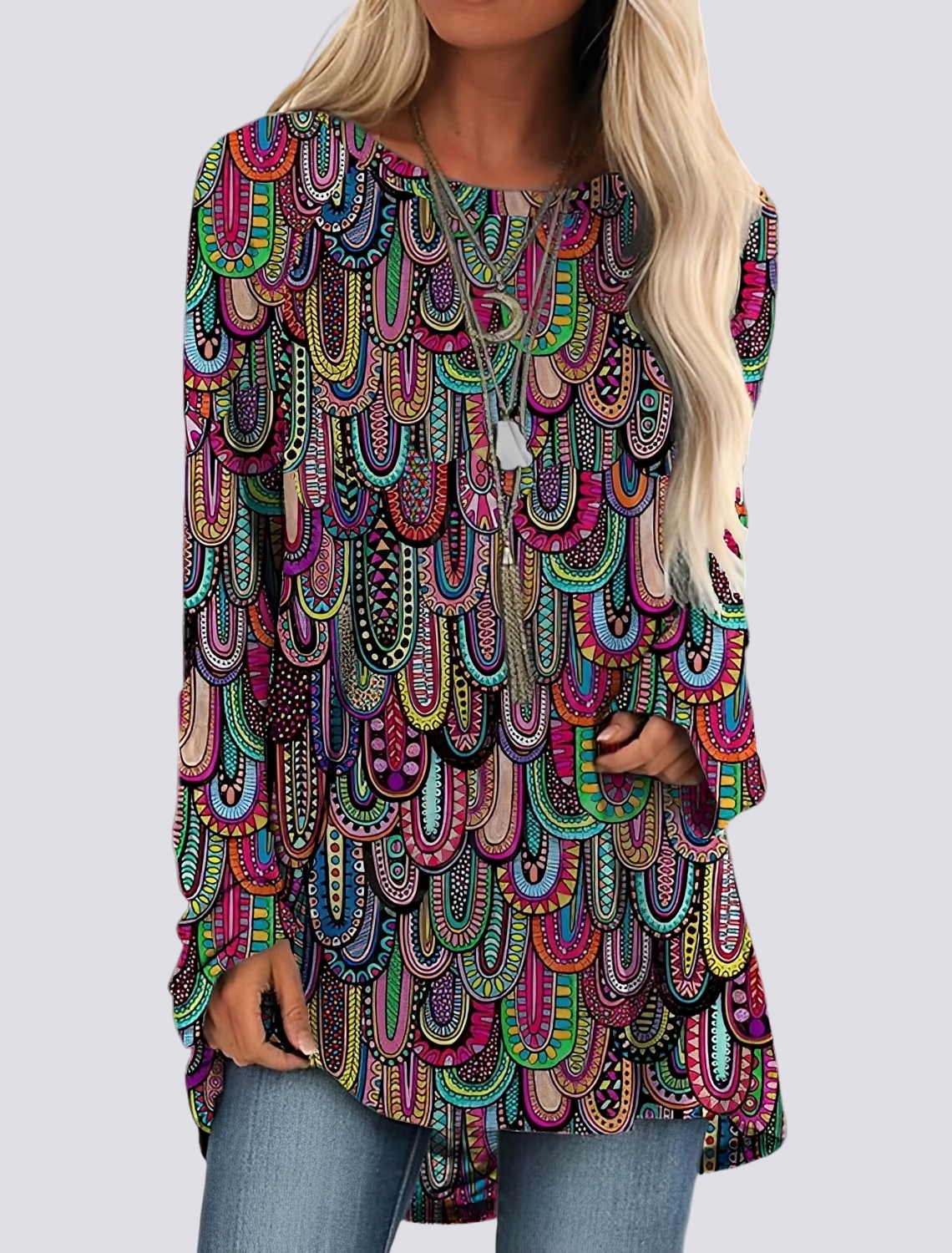 Monica - Robe chemise ethnique élégante