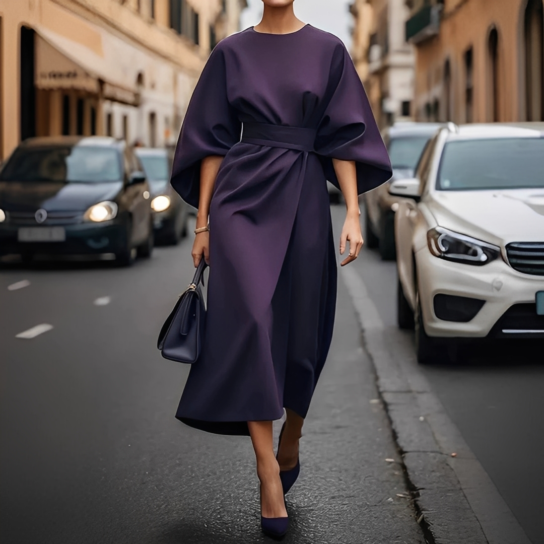Lauriane - Robe élégante avec manches lanternes pour femmes