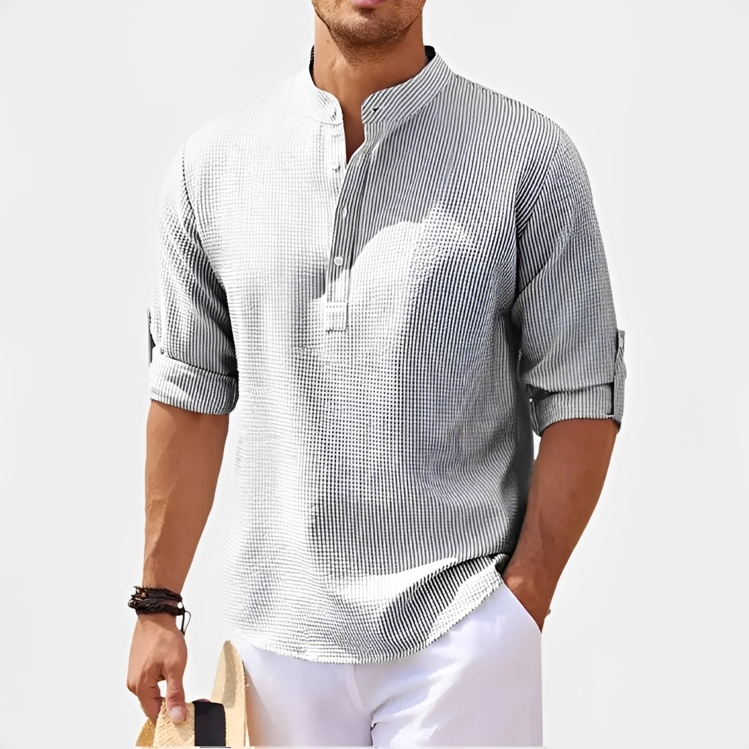 Khenneth - Chemise moderne d'été à manches longues pour homme