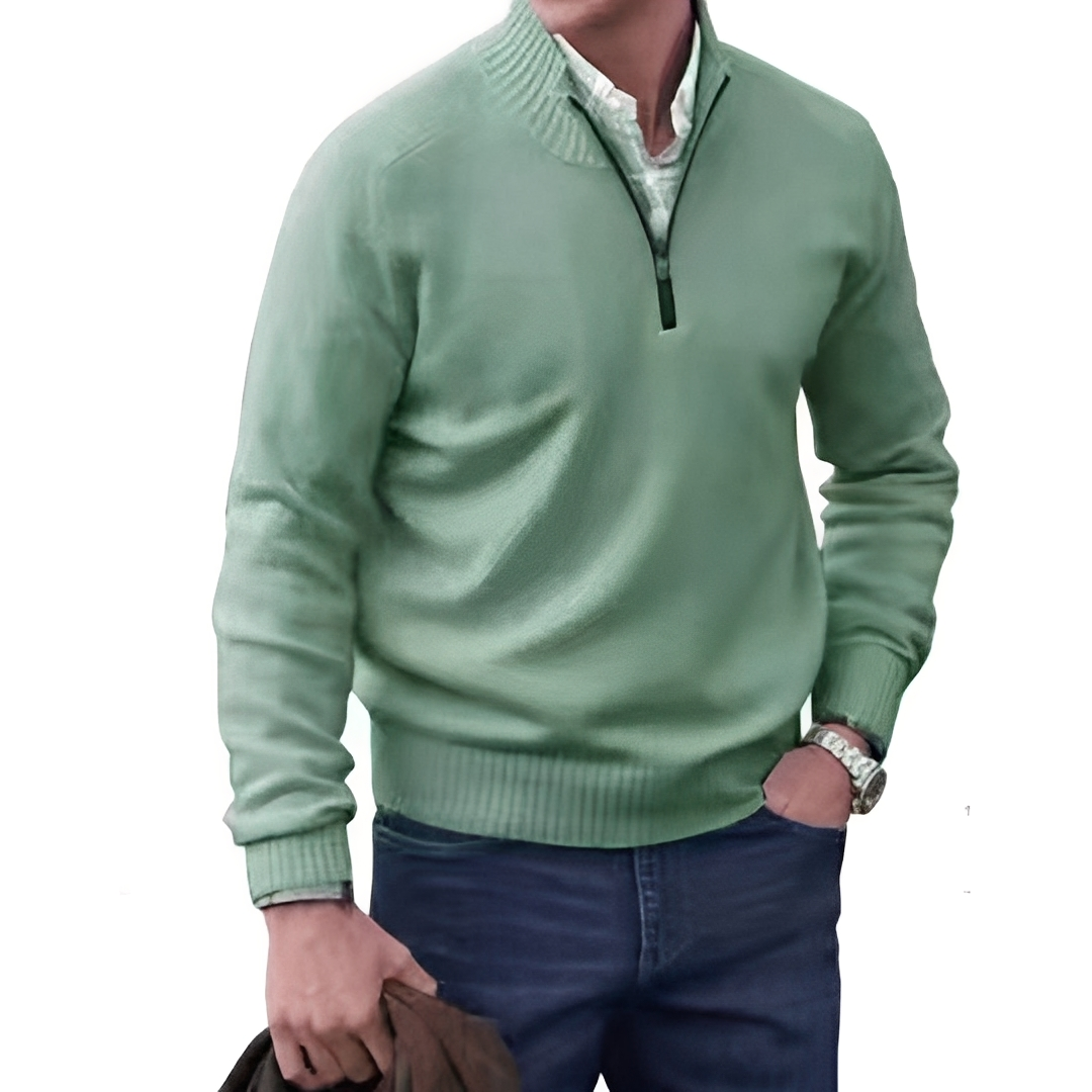 Matéo - Half-zip knitted sweater for men