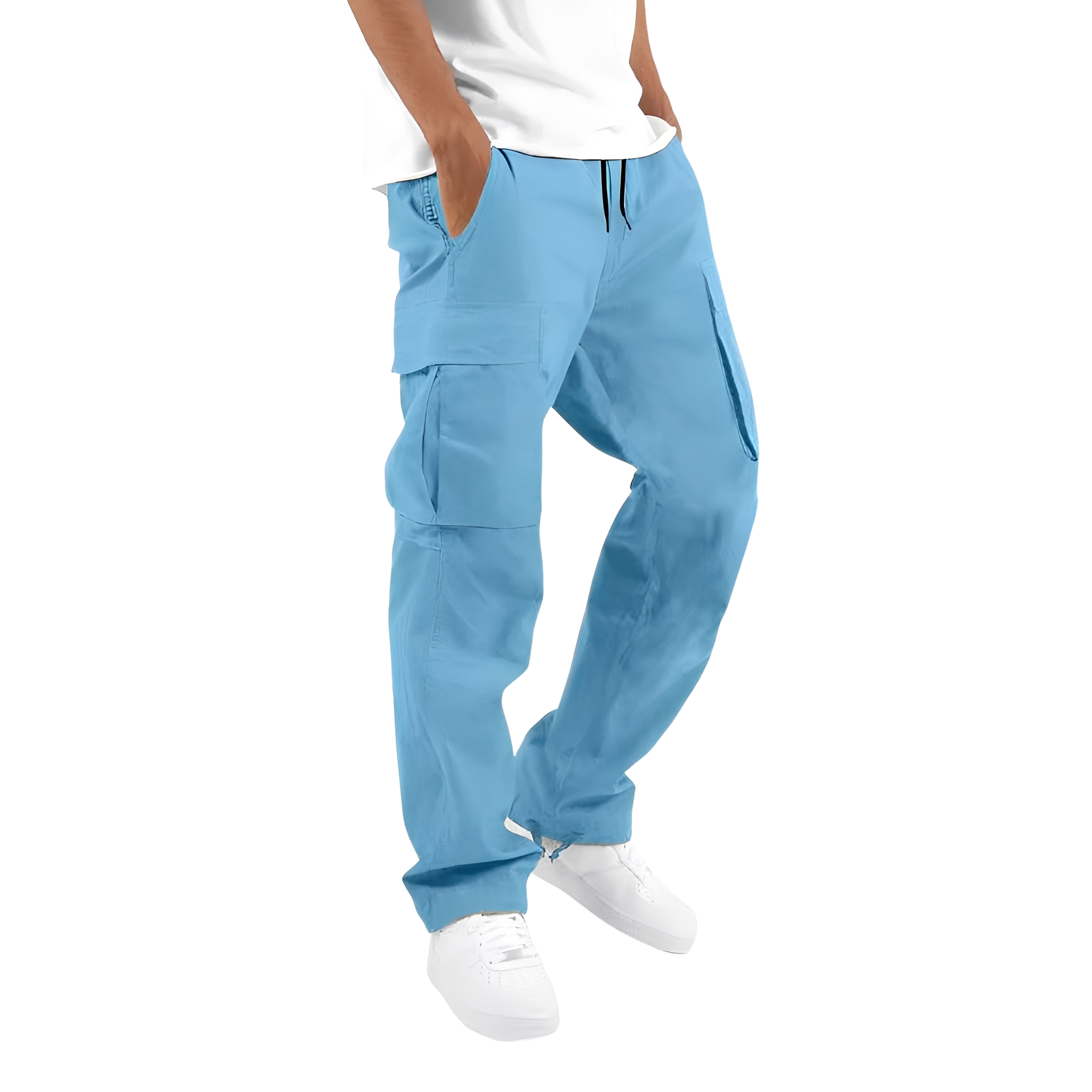 Cooper - Pantalon cargo ample pour hommes avec cordon de serrage