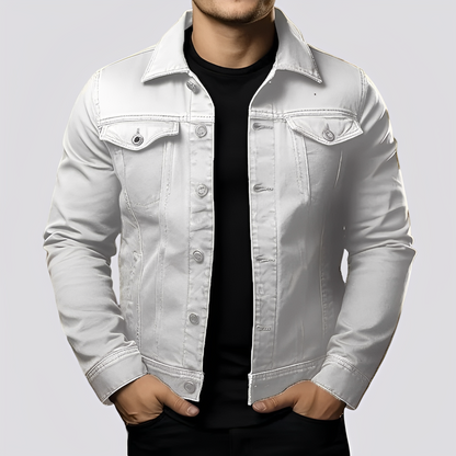 Maxwell - Vintage denim jacket for men in thick jeans fabric