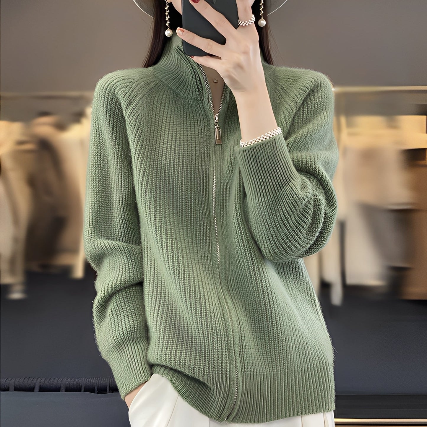 Margaret - Gilet en laine pour femmes avec zip