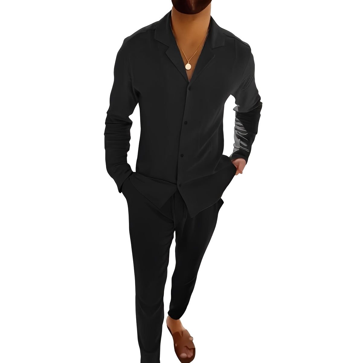 Hadrien - Ensemble chemise à manches longues et pantalon pour hommes