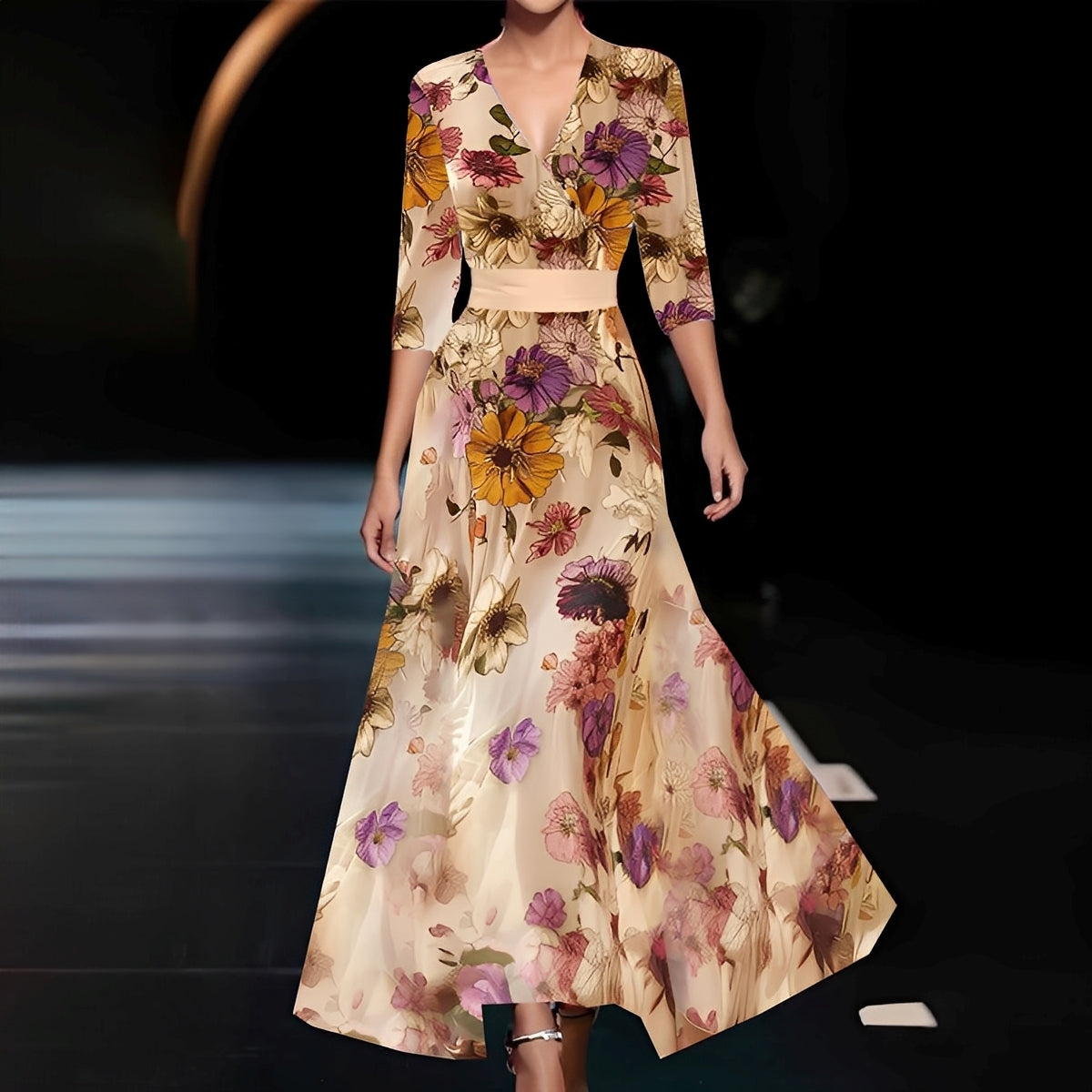Debora - Robe longue à motif floral pour femme