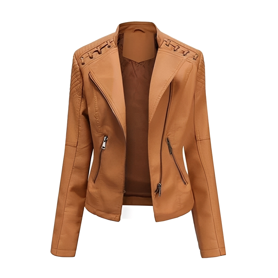 Kortney - Refined leather jacket for women
