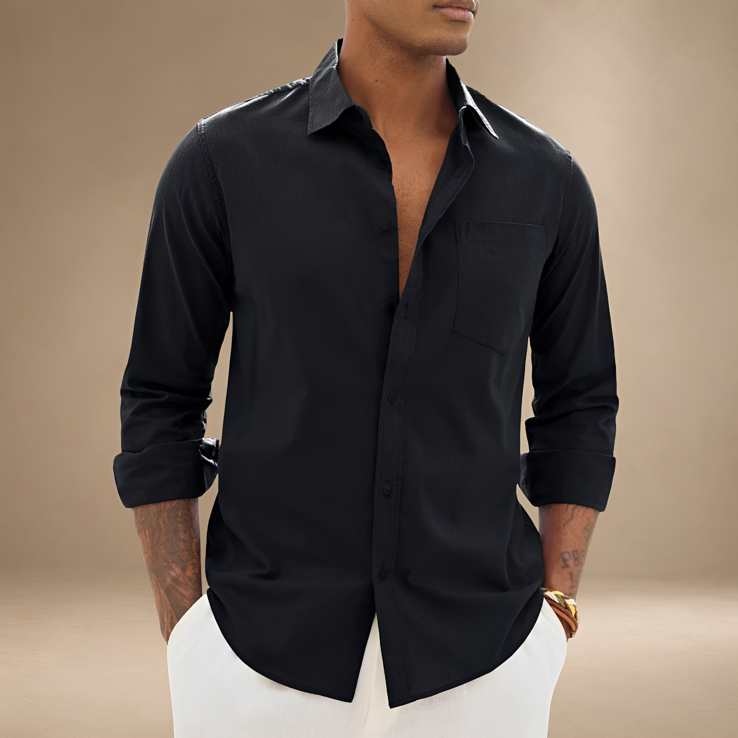 Ajay - Chemise Décontractée à Manches Longues