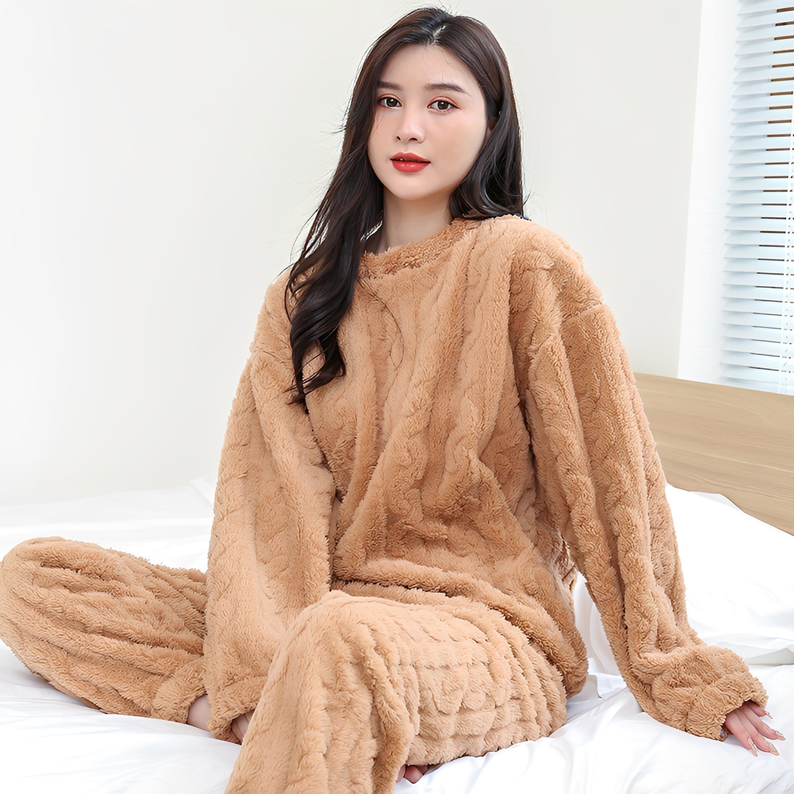 Bérénise - Ensemble hiver chaud : pull et pantalon pour femmes