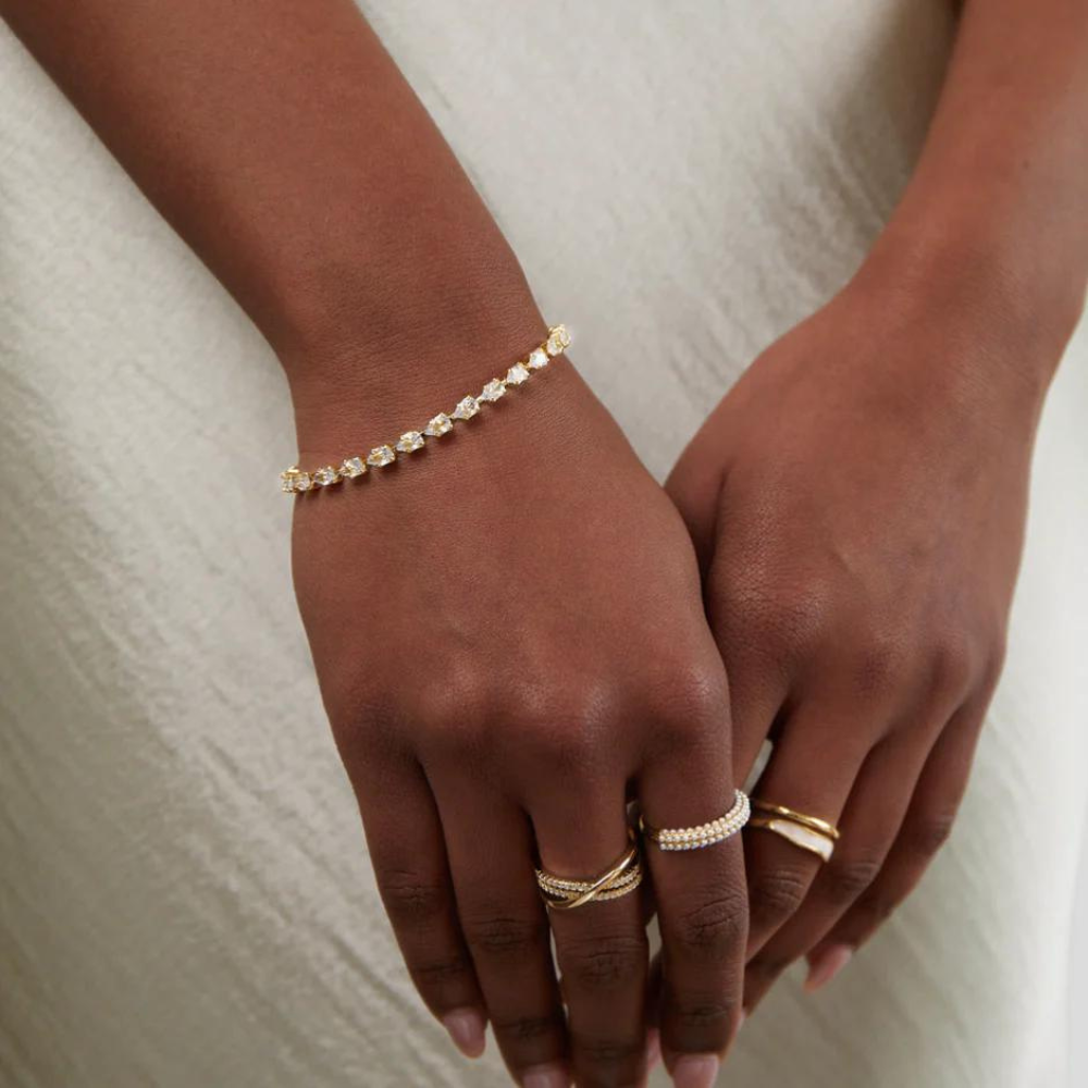 Bracelet en Cristal Doré - Bracelet en cristal ajustable