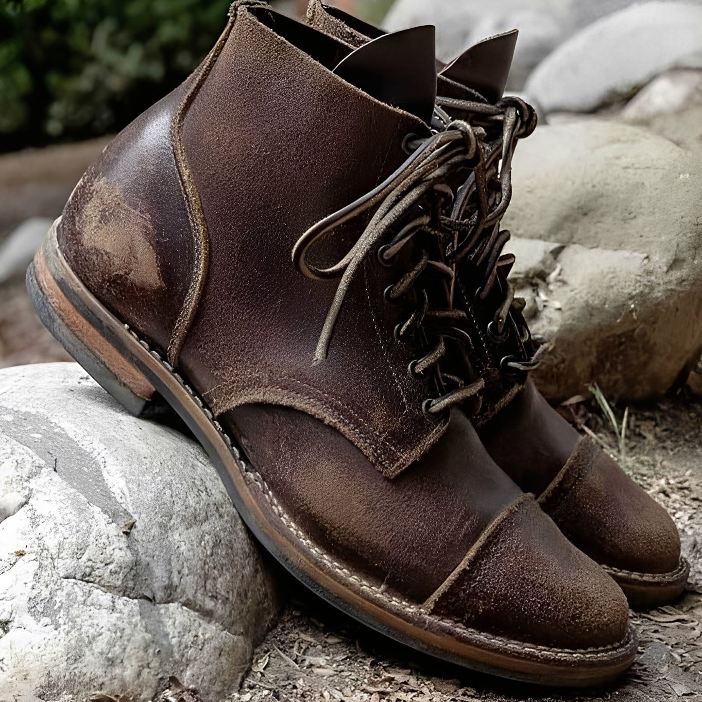 Jaydon - Chaussures en cuir à bout rond pour messieurs