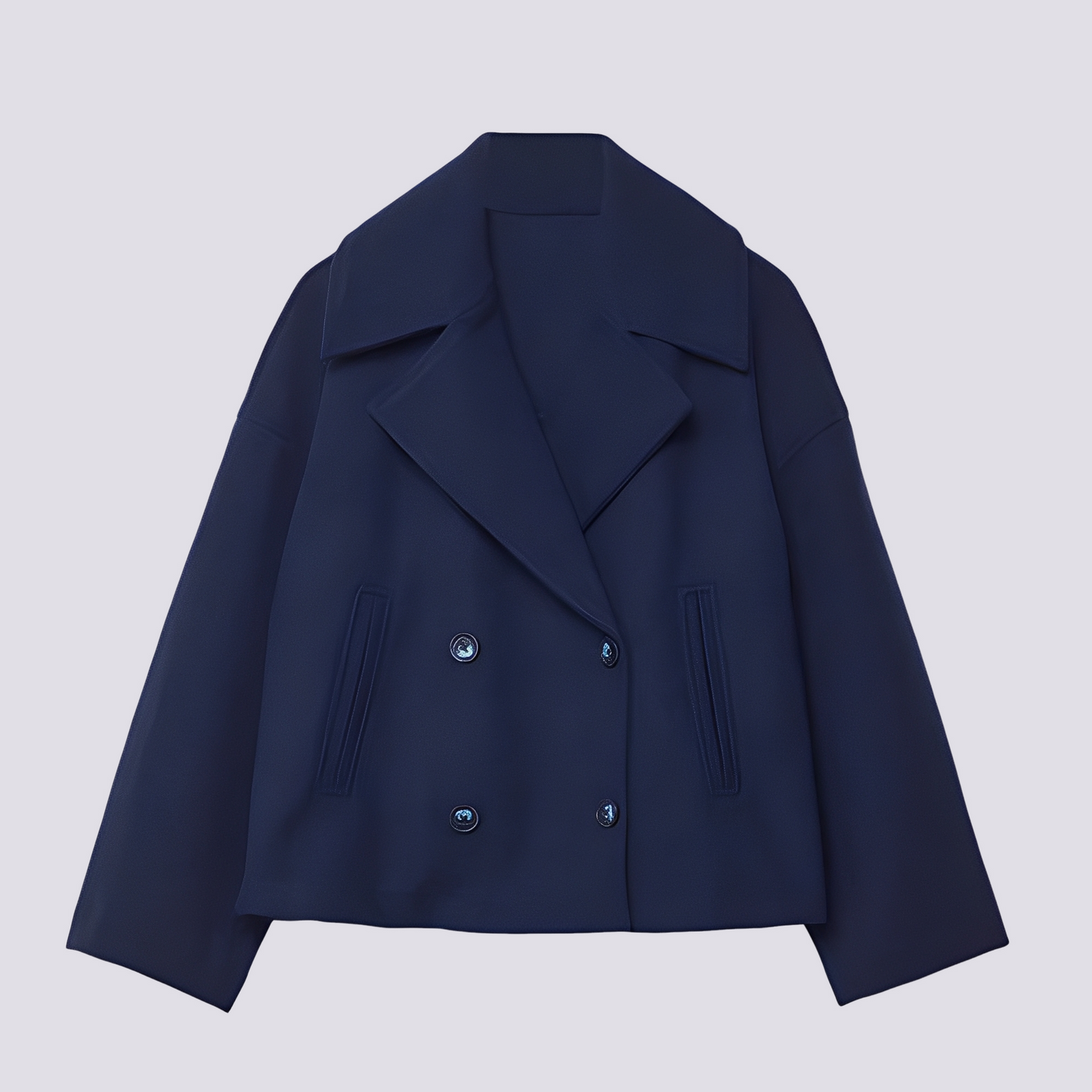 Bethney - Veste courte élégante en laine avec col à revers pour femmes