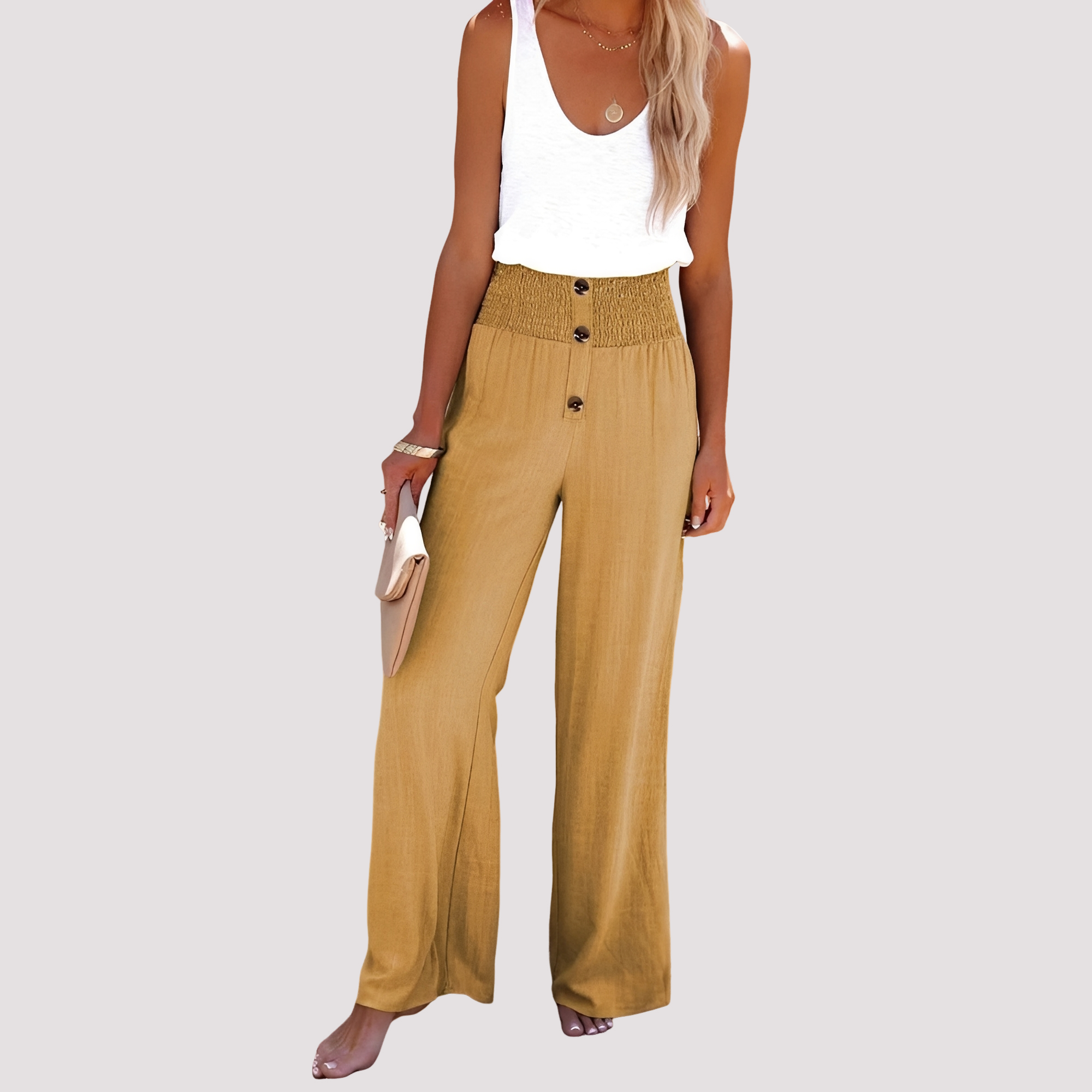 Christa - Pantalon ample taille haute