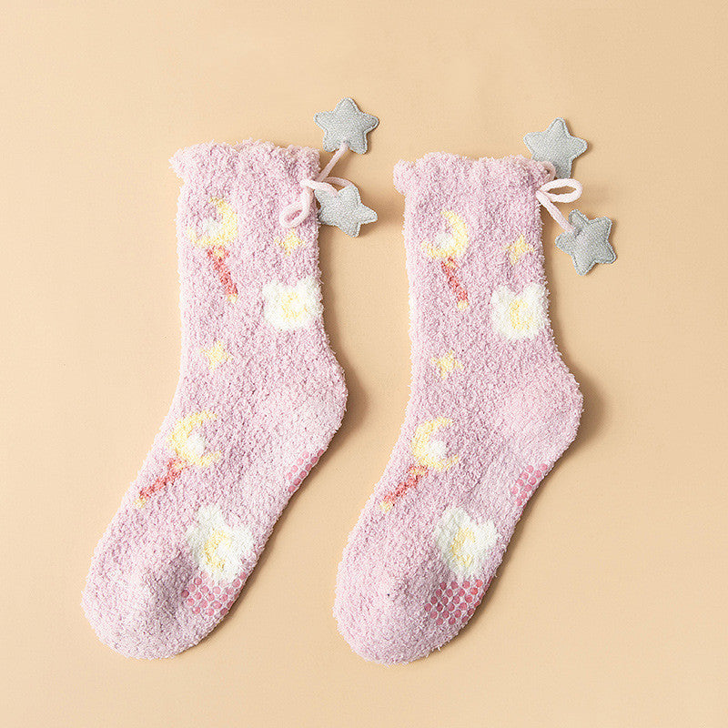 Ramona - Chaussettes d'hiver épaisses et élégantes en polaire pour femmes