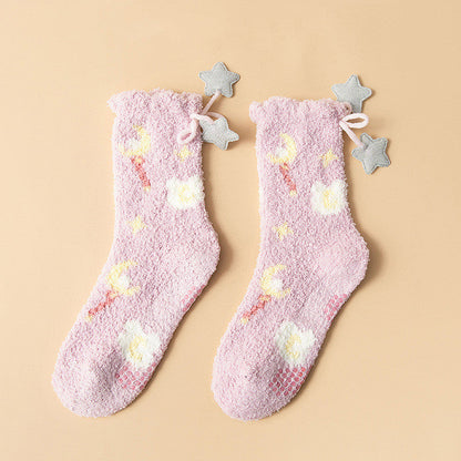 Ramona - Chaussettes d'hiver épaisses et élégantes en polaire pour femmes