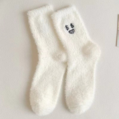 Catherina - Chaussettes mi-hautes en fourrure pour femmes