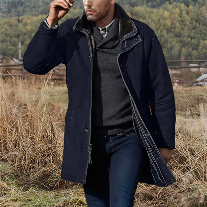 Eddie - Klassische halb lange Wildlederjacke für Herren