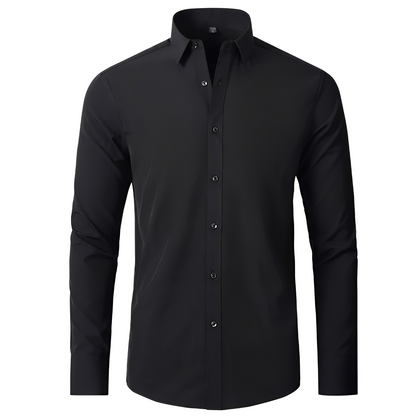 Khenn - Chemise extensible à manches longues pour hommes