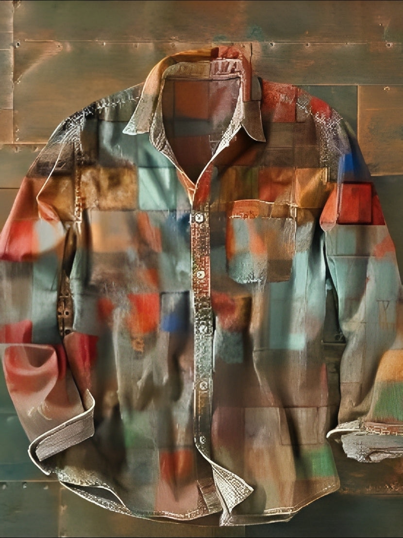 Charles – Chemise à manches longues pour hommes – Rétro et coloré